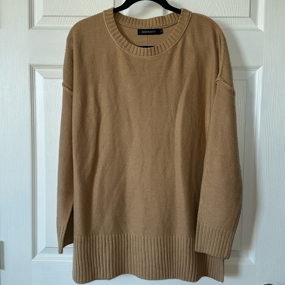 MEROKEETY pull over Sweater Size L
